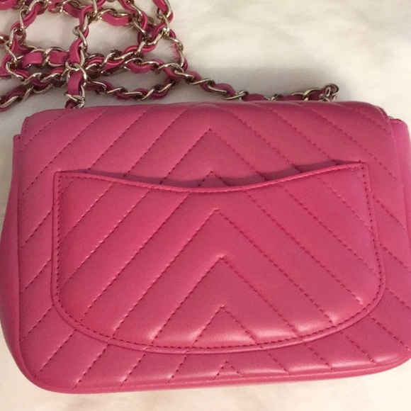 SOLD 😊 Chanel Square Mini Bag - Dark Pink 💕 - Picture 9 of 12